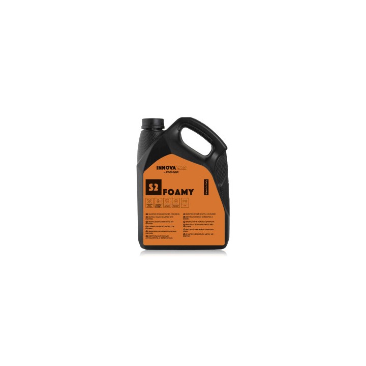Shampoing moussant 4,54L à pH neutre pour prélavage et lavage. Mousse dense anti-rayures préservant les cires et traitements cér